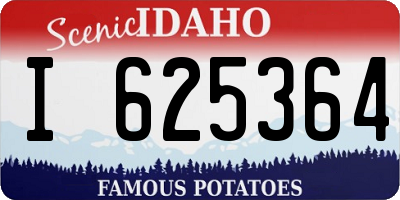 ID license plate I625364