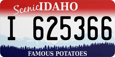 ID license plate I625366