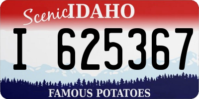 ID license plate I625367