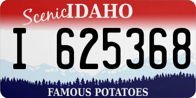 ID license plate I625368