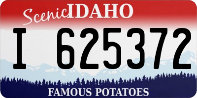 ID license plate I625372