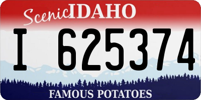 ID license plate I625374