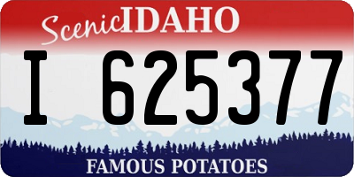ID license plate I625377