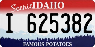 ID license plate I625382