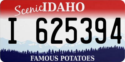 ID license plate I625394