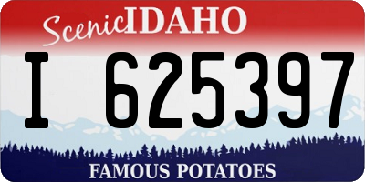 ID license plate I625397