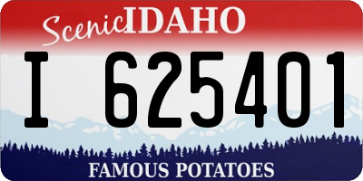 ID license plate I625401