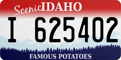 ID license plate I625402