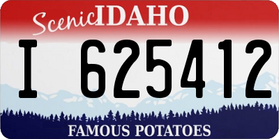 ID license plate I625412