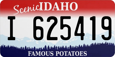 ID license plate I625419