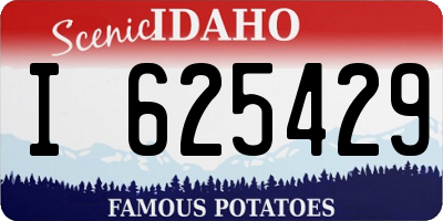 ID license plate I625429