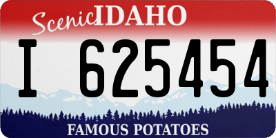 ID license plate I625454