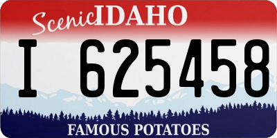 ID license plate I625458