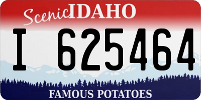 ID license plate I625464