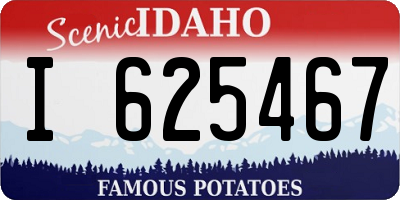 ID license plate I625467