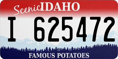 ID license plate I625472
