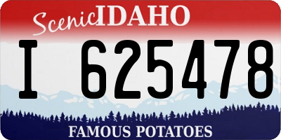 ID license plate I625478