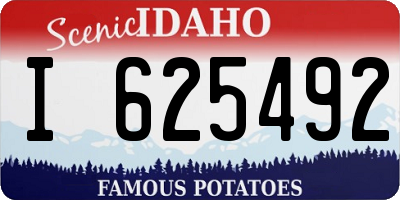 ID license plate I625492