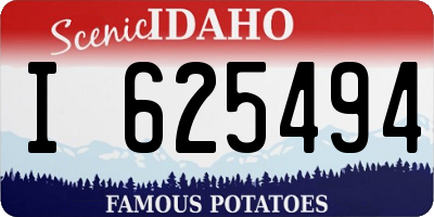 ID license plate I625494