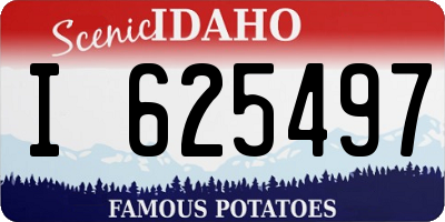 ID license plate I625497