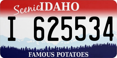 ID license plate I625534