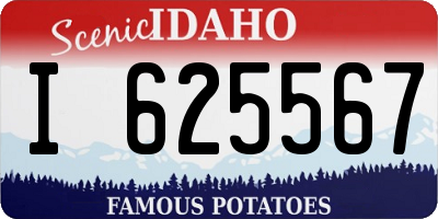 ID license plate I625567
