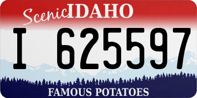 ID license plate I625597