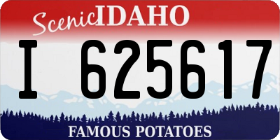 ID license plate I625617