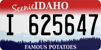 ID license plate I625647