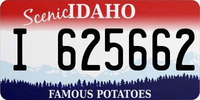 ID license plate I625662