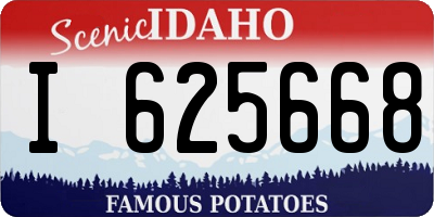 ID license plate I625668
