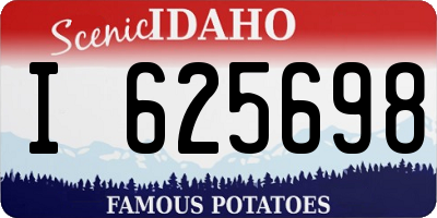ID license plate I625698