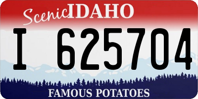 ID license plate I625704