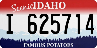 ID license plate I625714