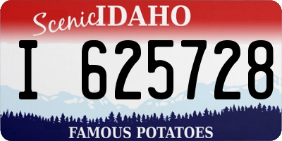 ID license plate I625728