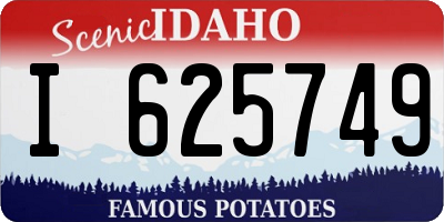 ID license plate I625749