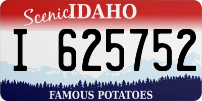 ID license plate I625752