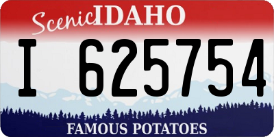 ID license plate I625754