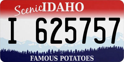 ID license plate I625757