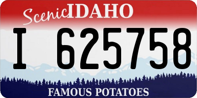 ID license plate I625758