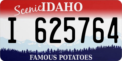ID license plate I625764