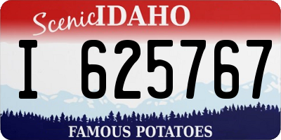 ID license plate I625767