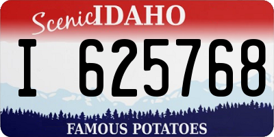 ID license plate I625768
