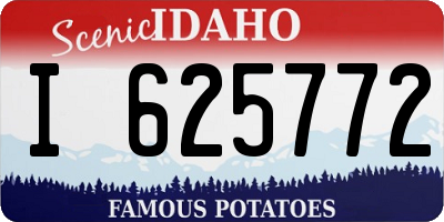ID license plate I625772