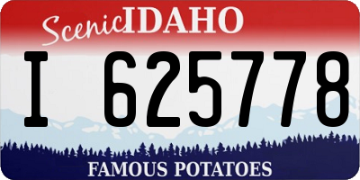 ID license plate I625778