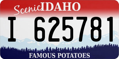 ID license plate I625781