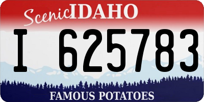 ID license plate I625783