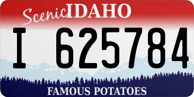 ID license plate I625784