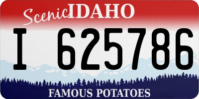 ID license plate I625786