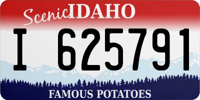 ID license plate I625791